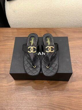 Chanel Black Slippers